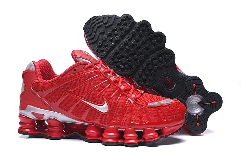 Nike Shox TL Men's Shoes Red Silver-04